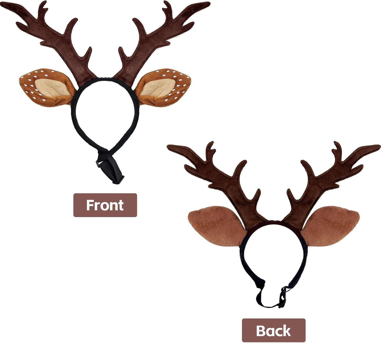 Dog Cat Christmas Reindeer Antlers Headband Classic Adjustable Elk Hat Headwear Pet Deer Cospaly Costumes Accessories (L(For Medium Big Dogs))