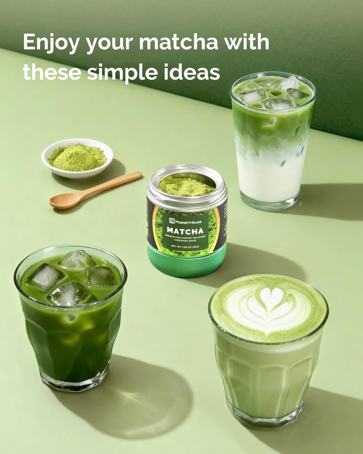 Variable Temp and Froth Thickness Dualfro 600 Milk Frother Steamer Black+ Matcha Powder