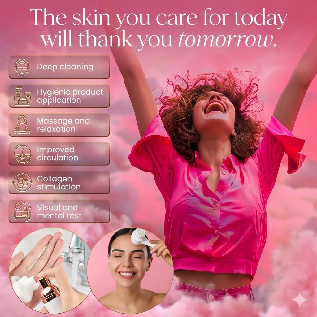 Skincare Tools Set, Cute Skin Care Tool for Teens, Facial Accesories for Skincare, Clean Girl Aesthetic Gifts, Teen Skin Care Kit, Pink Selfcare Item, Face Cleaning Kit, Face Washing Kit for Teen Girl