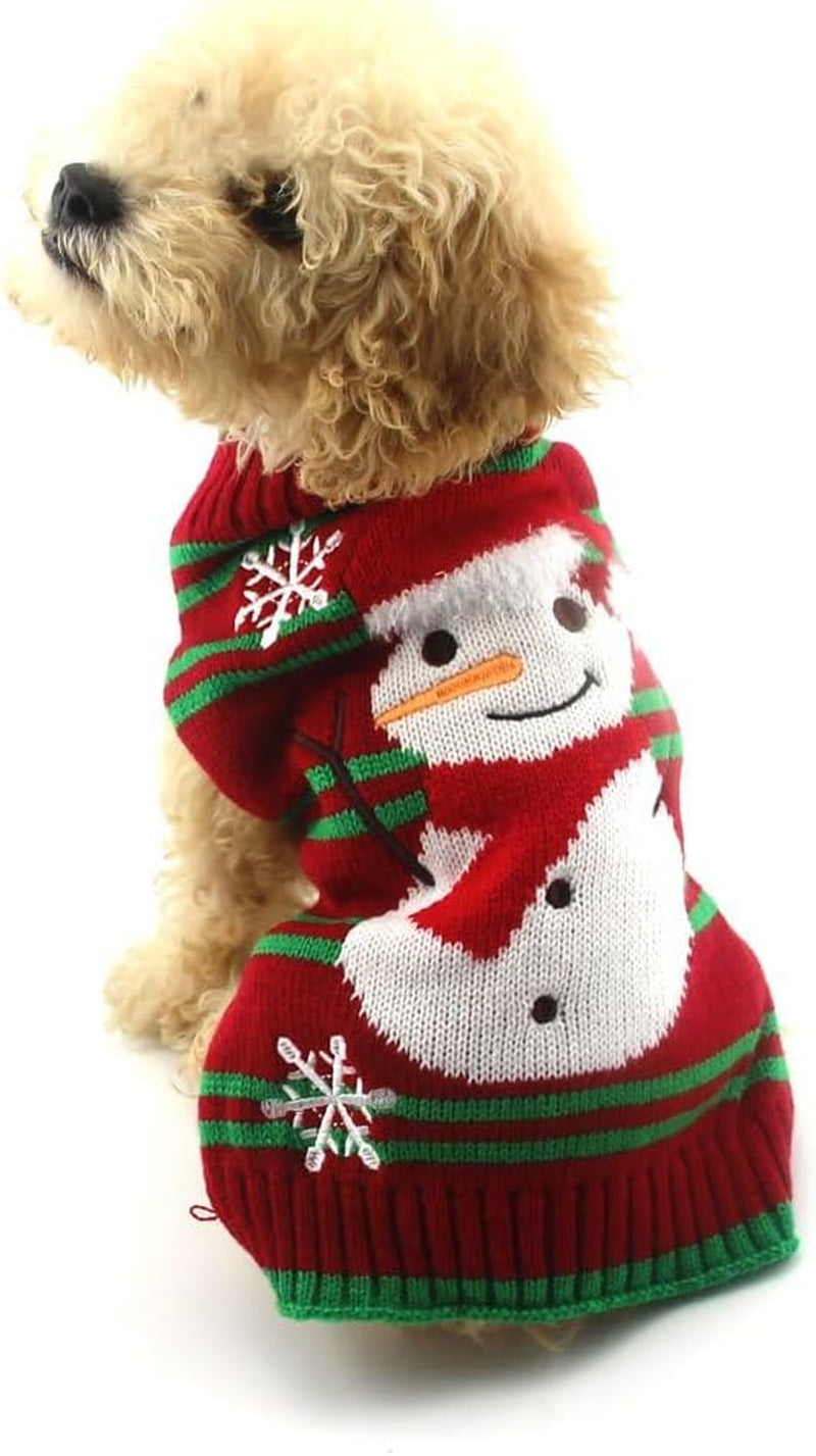 Dog Snow Sweater - Snowman Holiday Pet Clothes for Small Dogs and Cats - Christmas Xmas New Year (Snowman, M)