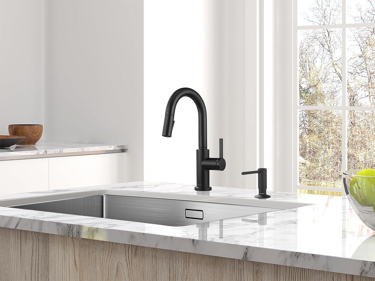 AS32MB Matte Black Bar Faucet or Prep Kitchen Sink Faucet with Pull down Sprayer and Single Handle