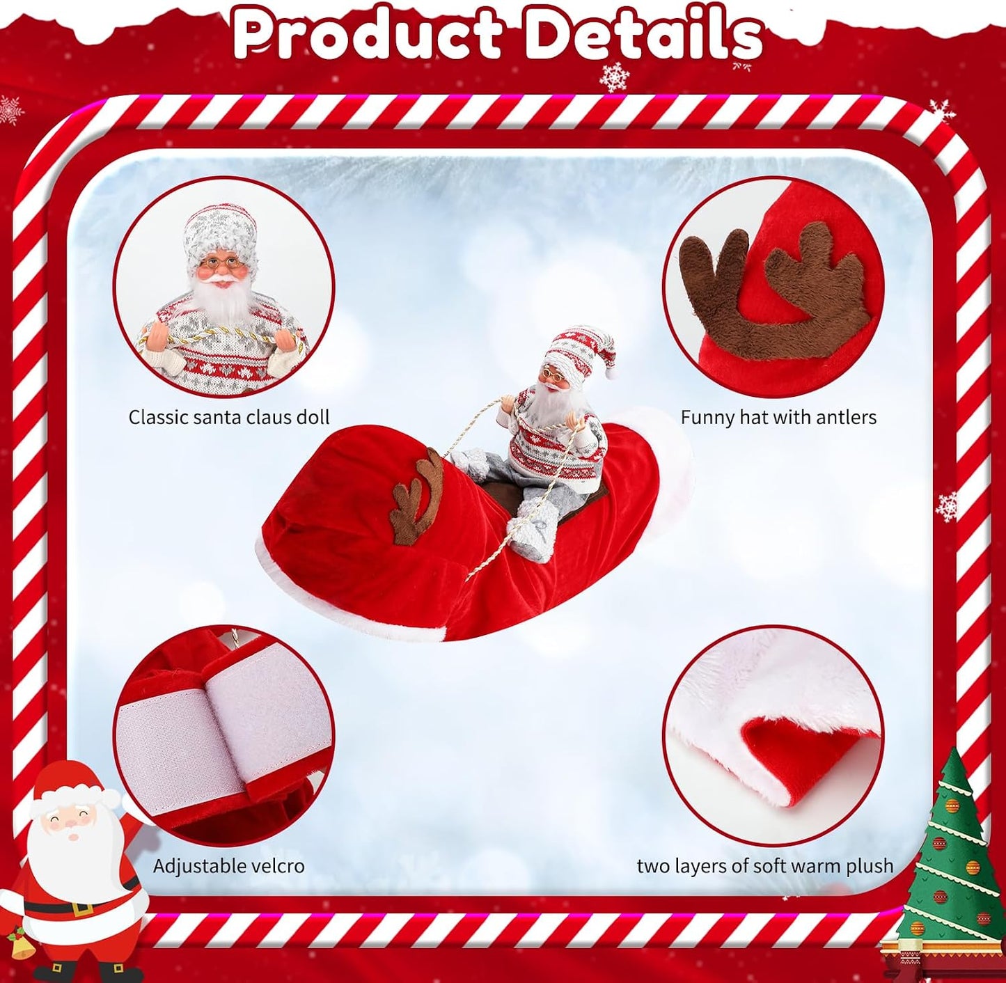 Santa Dog Costume, Dog Christmas Outfit, Riding Pet Costume, Size M