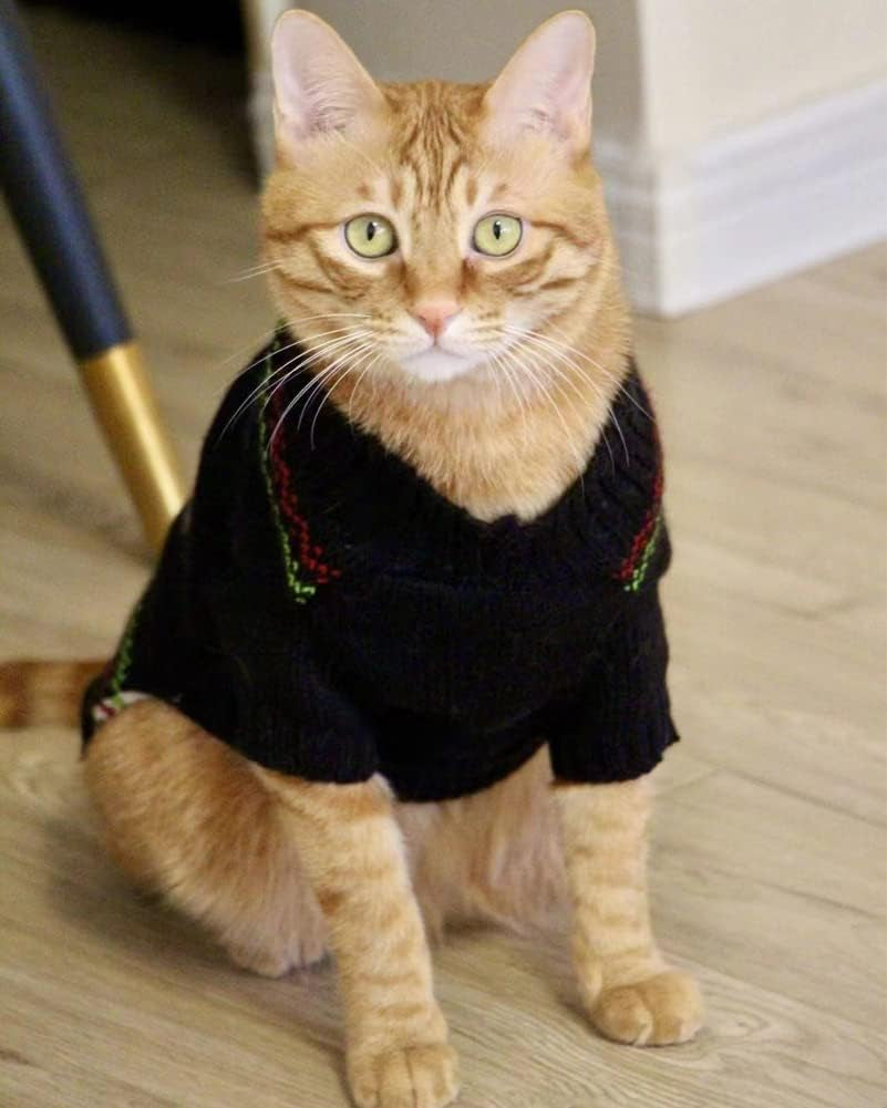 Cat Sweater Christmas Santa Claus Pet Cat Winter Knitwear Warm Clothes