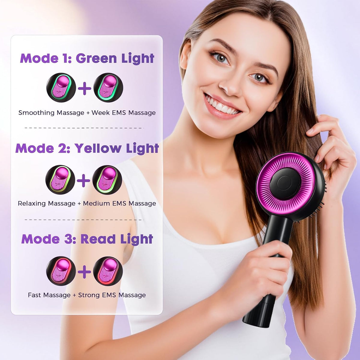 Electric Scalp Massage Comb 4 in 1 Cordless Scalp Massaging Brush