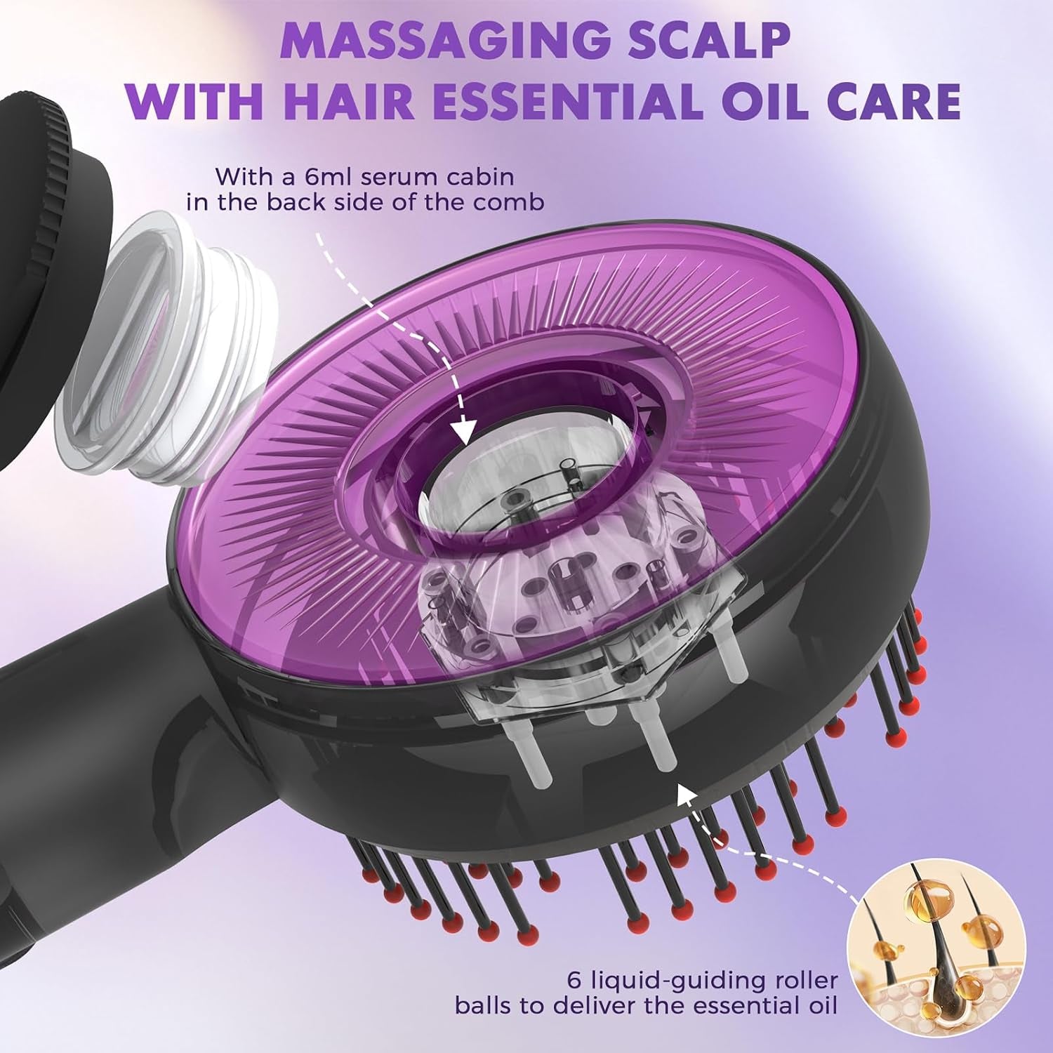 Electric Scalp Massage Comb 4 in 1 Cordless Scalp Massaging Brush