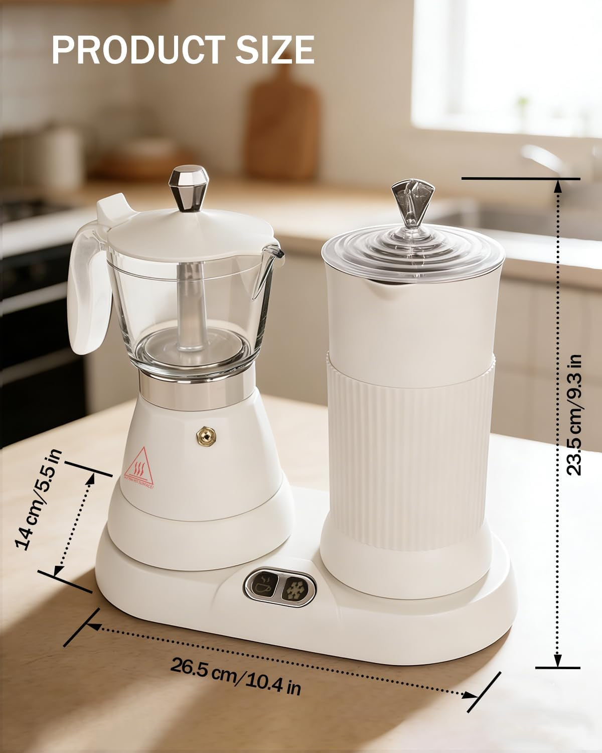 2-In-1 Milk Frother Electric Foam Maker and Moka Coffee Maker