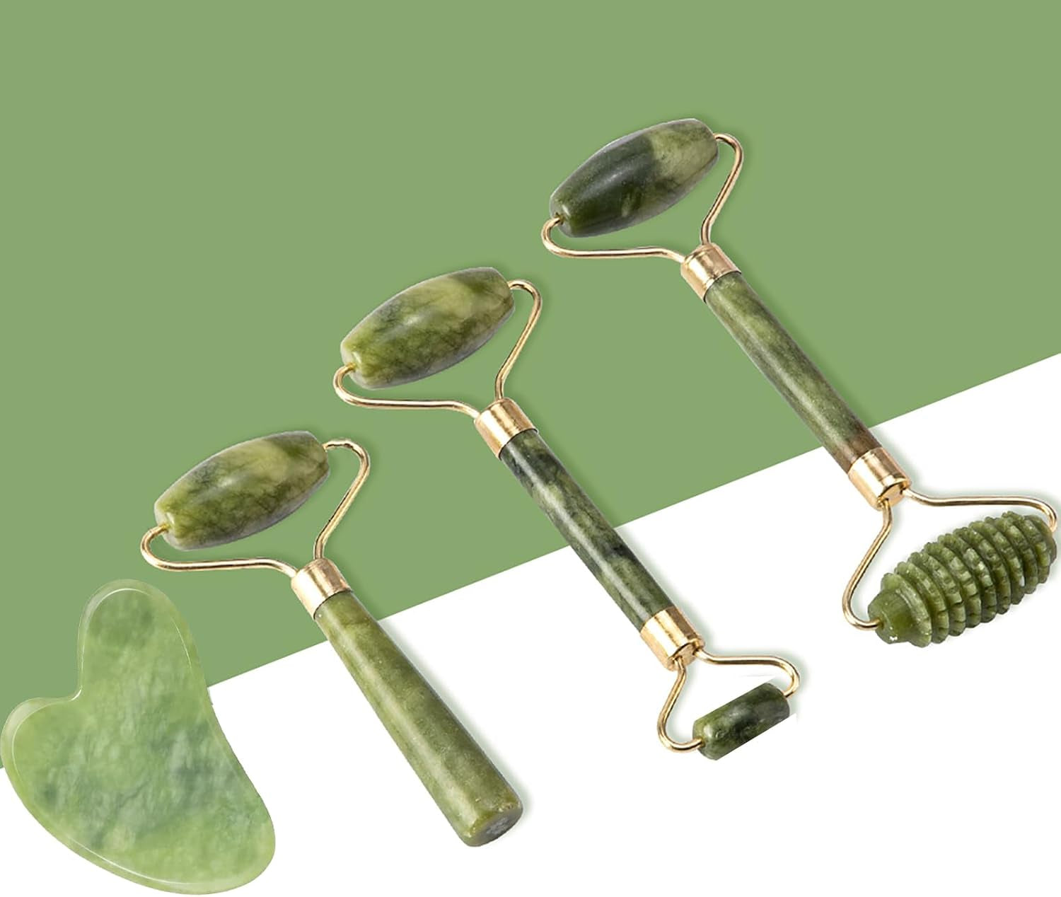Cooling Natural Jade Face Roller & Gua Sha Tool