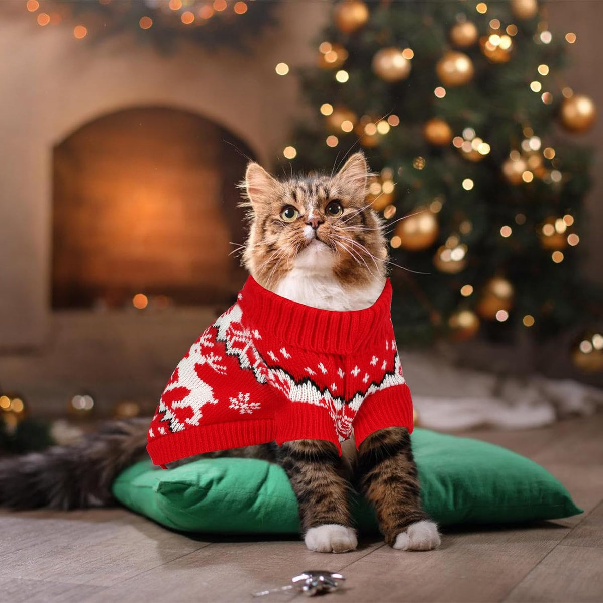 2 Pack Knit Pet Sweater, Winter Outfit for Cats & Small Dogs,L