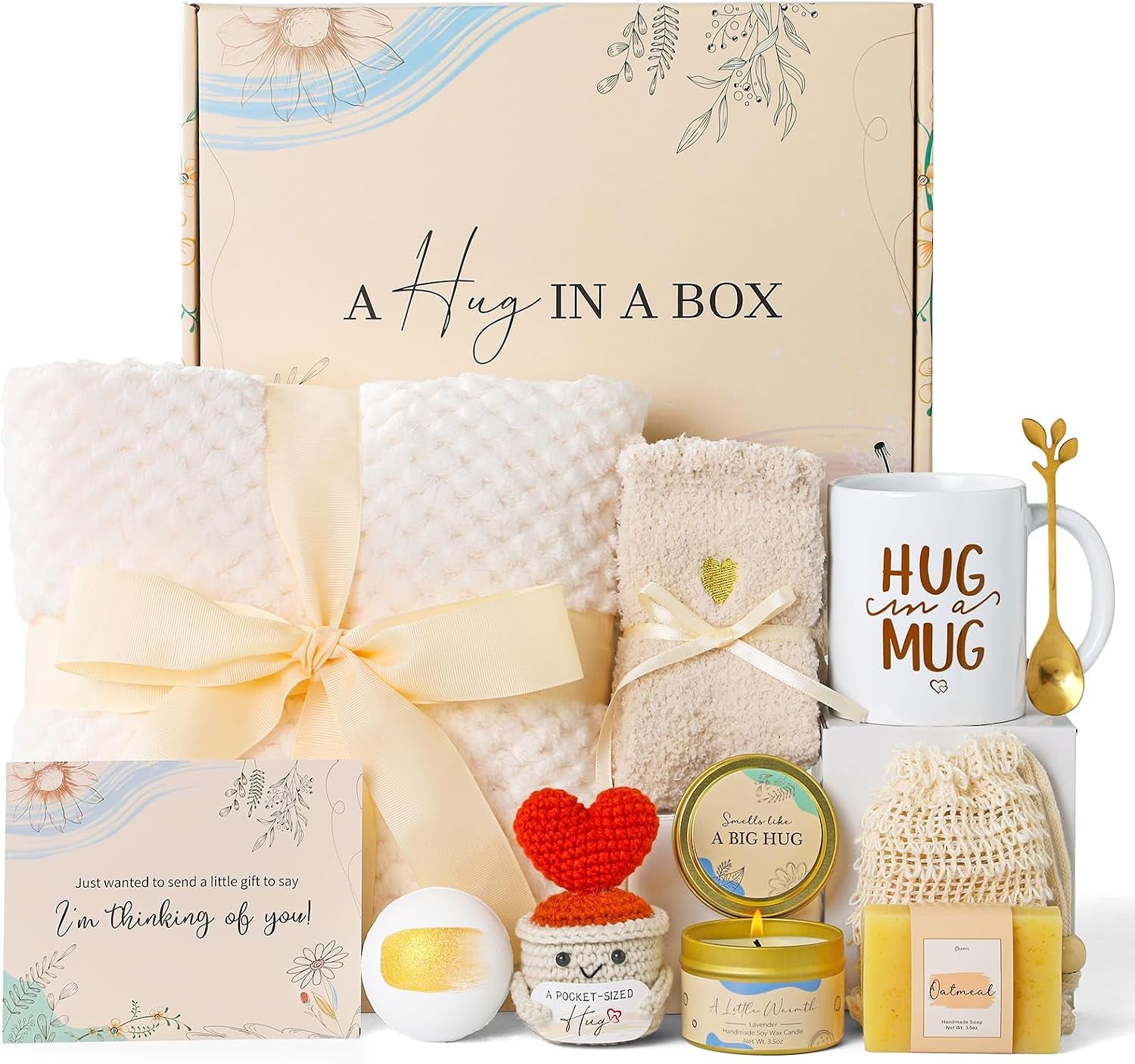 Birthday Gifts for Women Self Care Package Box Spa Basket Get Well Soon Sending Hug Thinking of You Feel Better for Wife Her New Mom Sister Female Best Friend Coworker Teen Girls Boss Babe Day