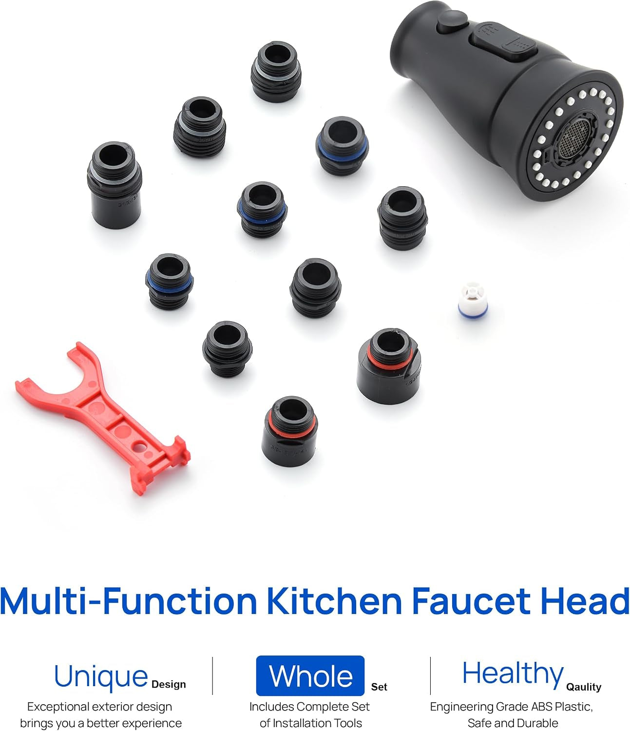 Black Pull down Spray Head Replacement for Kitchen Faucet