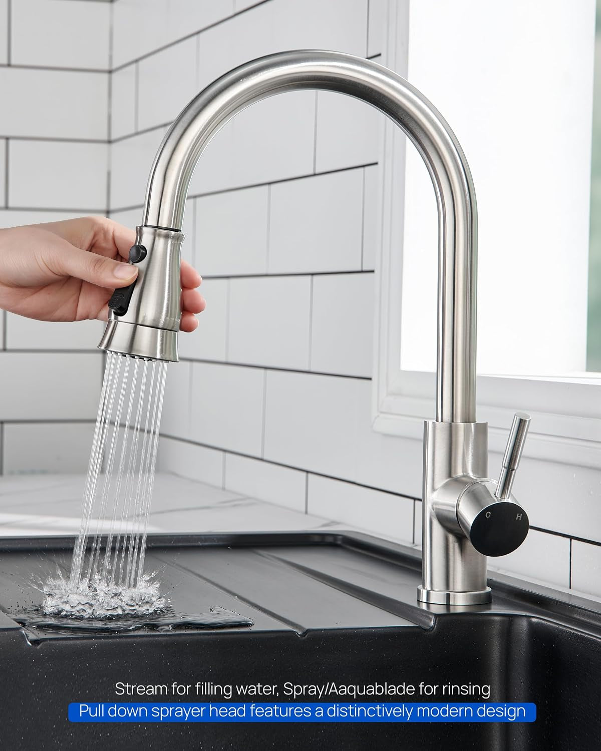 Kitchen Faucet Sprayer Head Replacement with 15 Adapters (UPDATED)