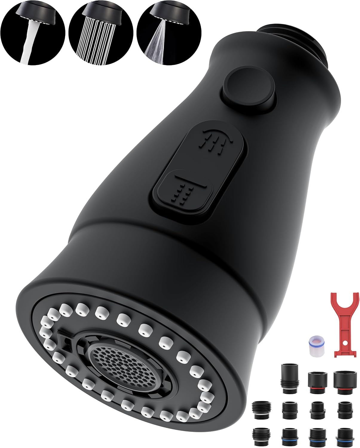 Black Pull down Spray Head Replacement for Kitchen Faucet