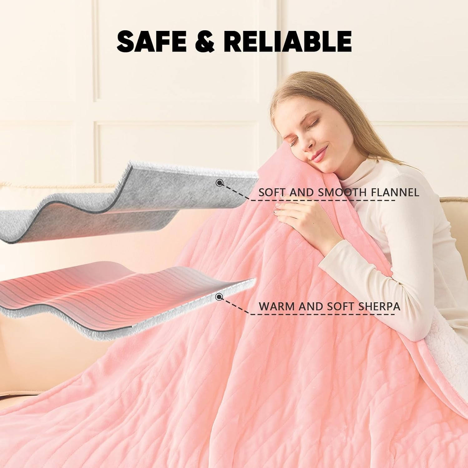 Heated Blanket Electric Throw Heating 50"X60",Gifts for Women
