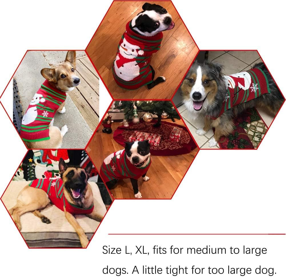 Dog Snow Sweater - Snowman Holiday Pet Clothes for Small Dogs and Cats - Christmas Xmas New Year (Snowman, M)
