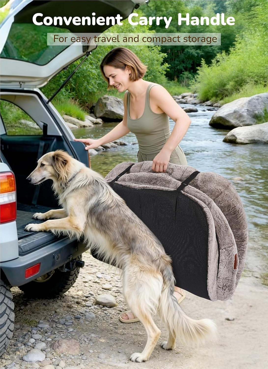 Human Dog Bed 75"X47"X12", Dual-Sided Waterproof Washable Grey