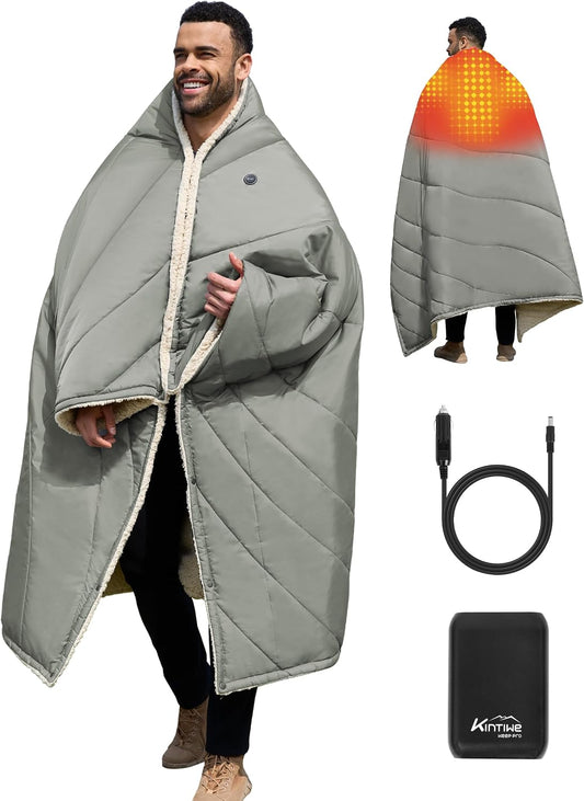 Heated Blanket Battery Operated, Portable Electric Heated Shawl Throw
