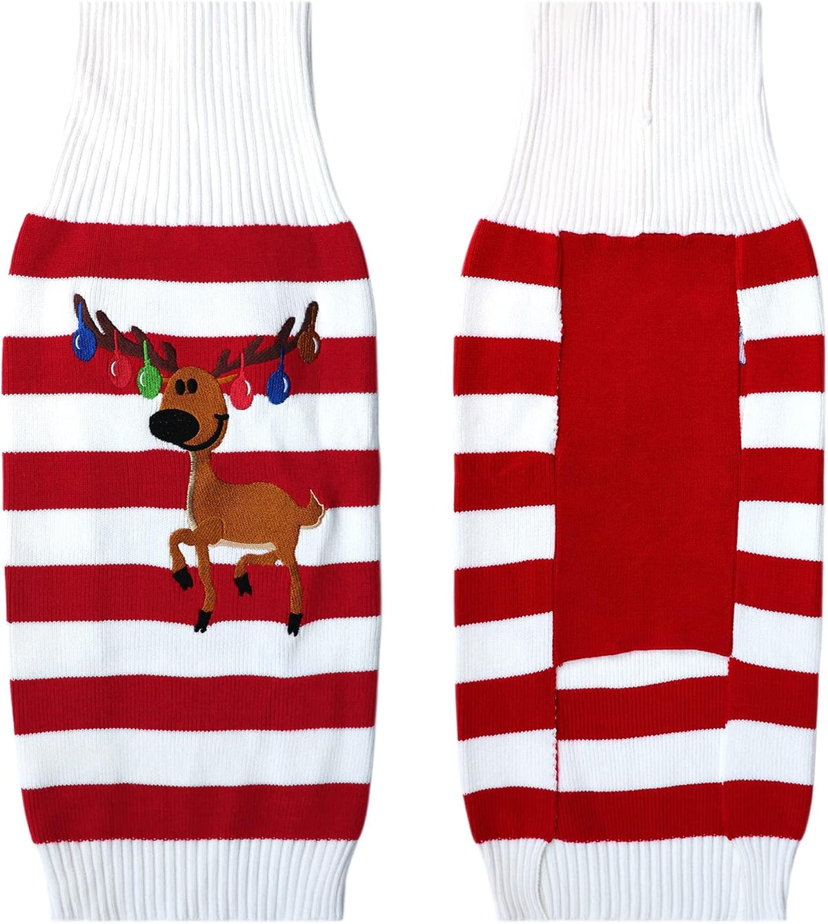Dog Sweater Pet Christmas Elk Bells Sweaters Halloween Reindeer for Small Dog and Cat(Red,Xl)