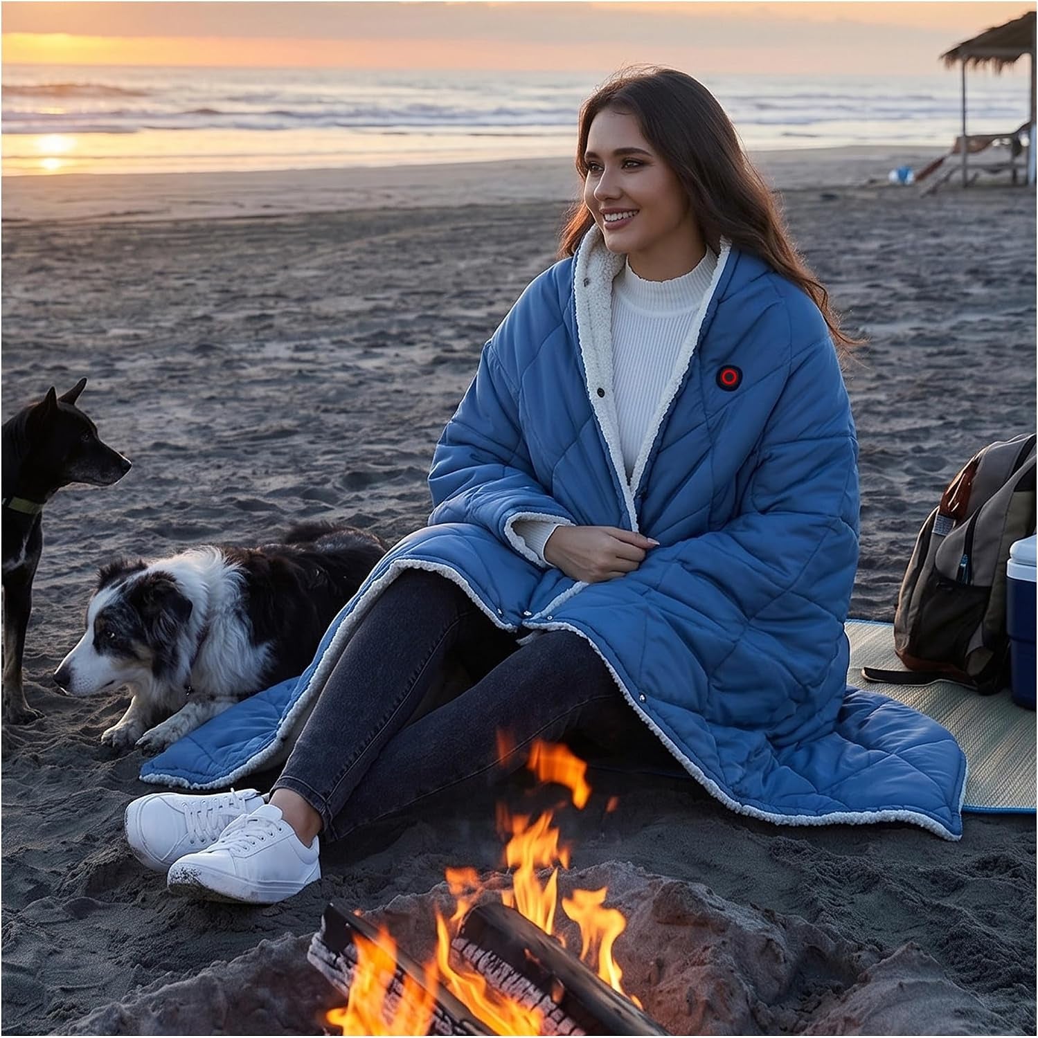 Wearable Heated Blanket,12V Cordless 15000 Mah,3 Heating Set