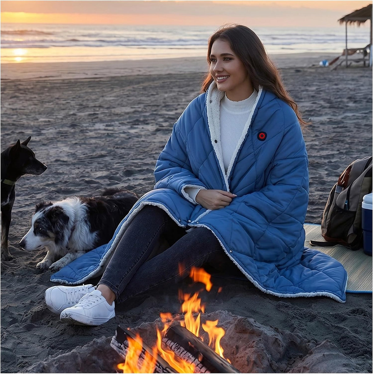 Wearable Heated Blanket,12V Cordless 15000 Mah,3 Heating Set