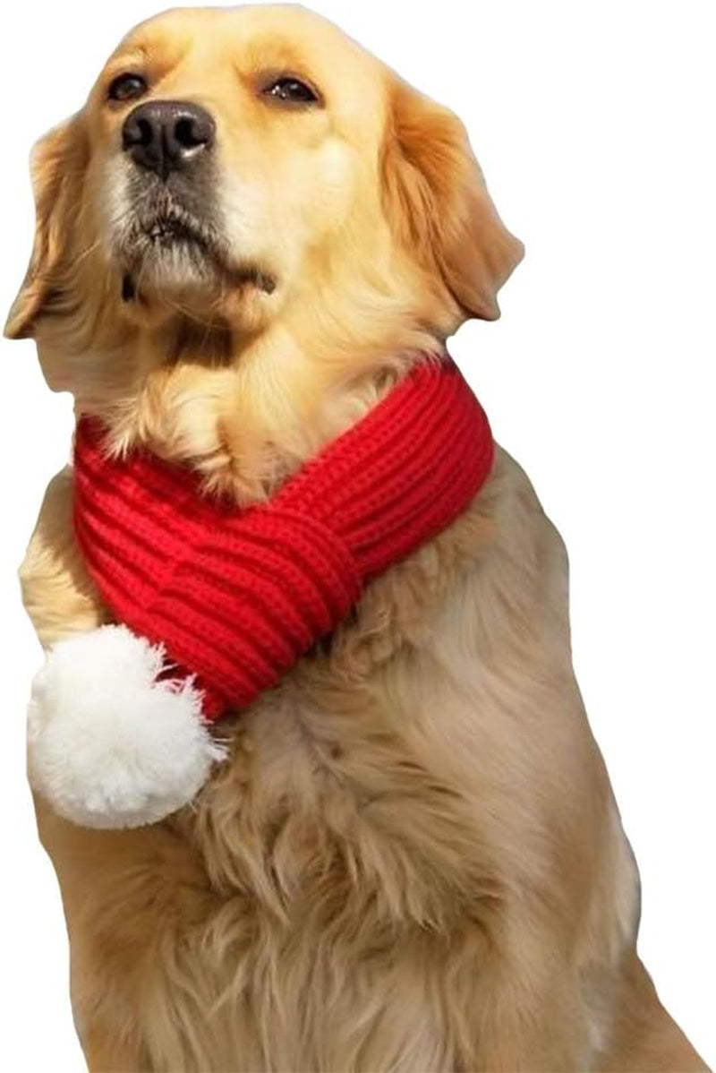 Pet Christmas Santa Scarf Outfit Costume for Small Large Dog,L