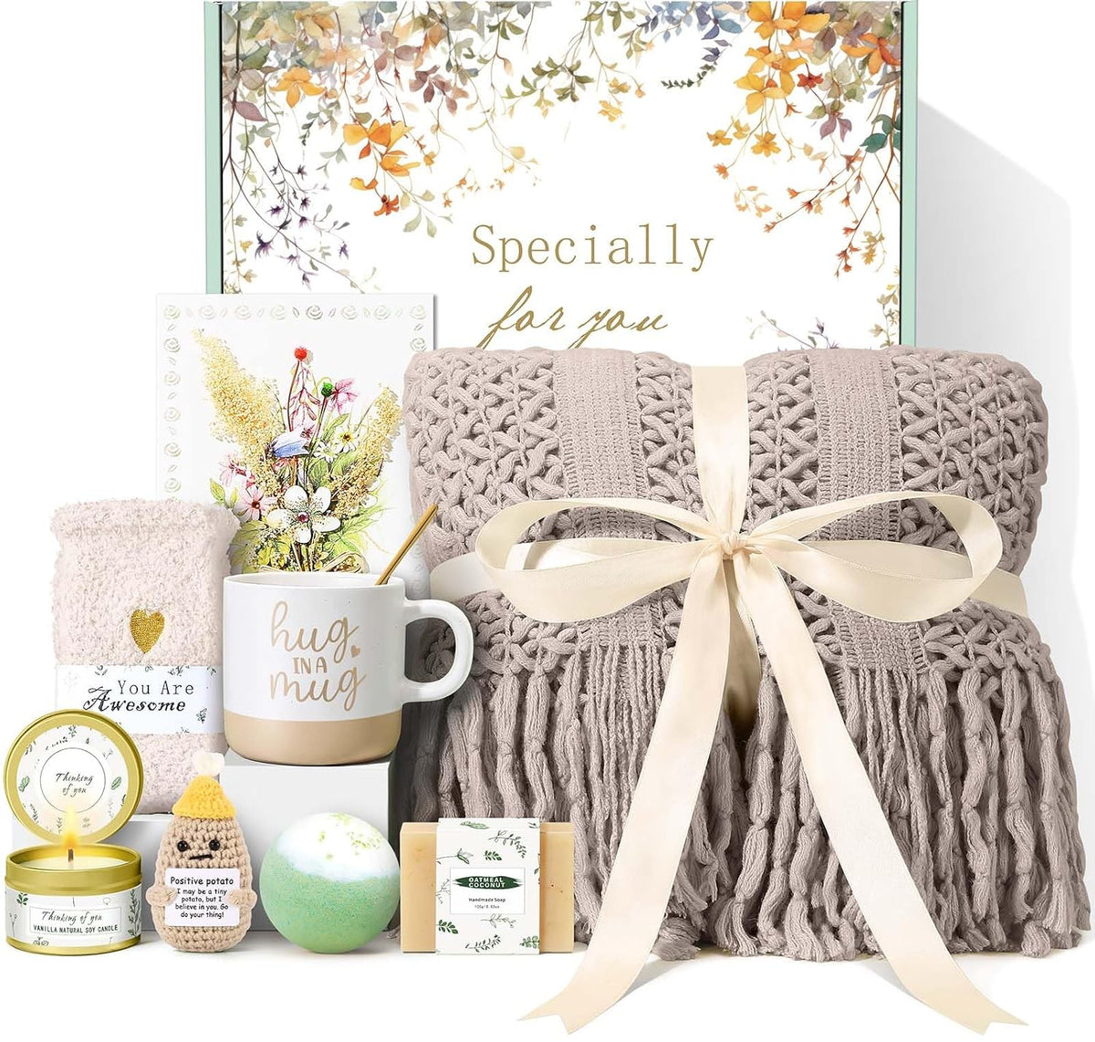 Birthday Gifts for Women Self Care Spa Gift Baskets for Women, Get Well Soon Gift Baskets Thinking of You Relaxation Stress Relief Care Package