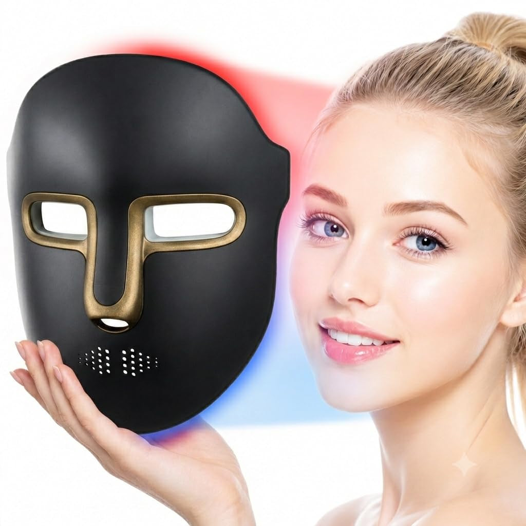 Red Light Therapy for Face Mask – LED Face Mask Light Therapy with Red Blue LED and Infrared Light, Anti-Aging, Blemish Repair Treatment