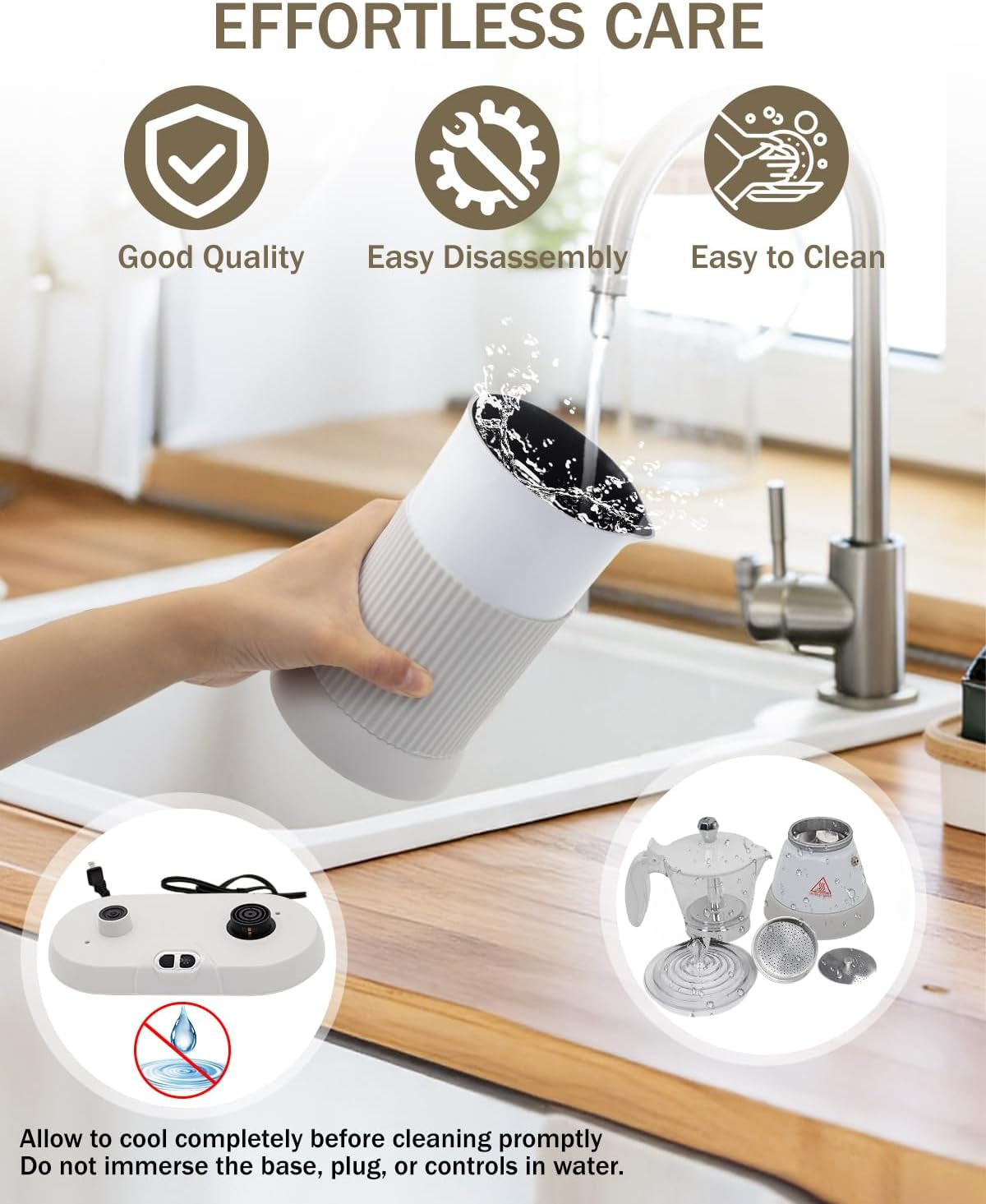 2-In-1 Milk Frother Electric Foam Maker and Moka Coffee Maker