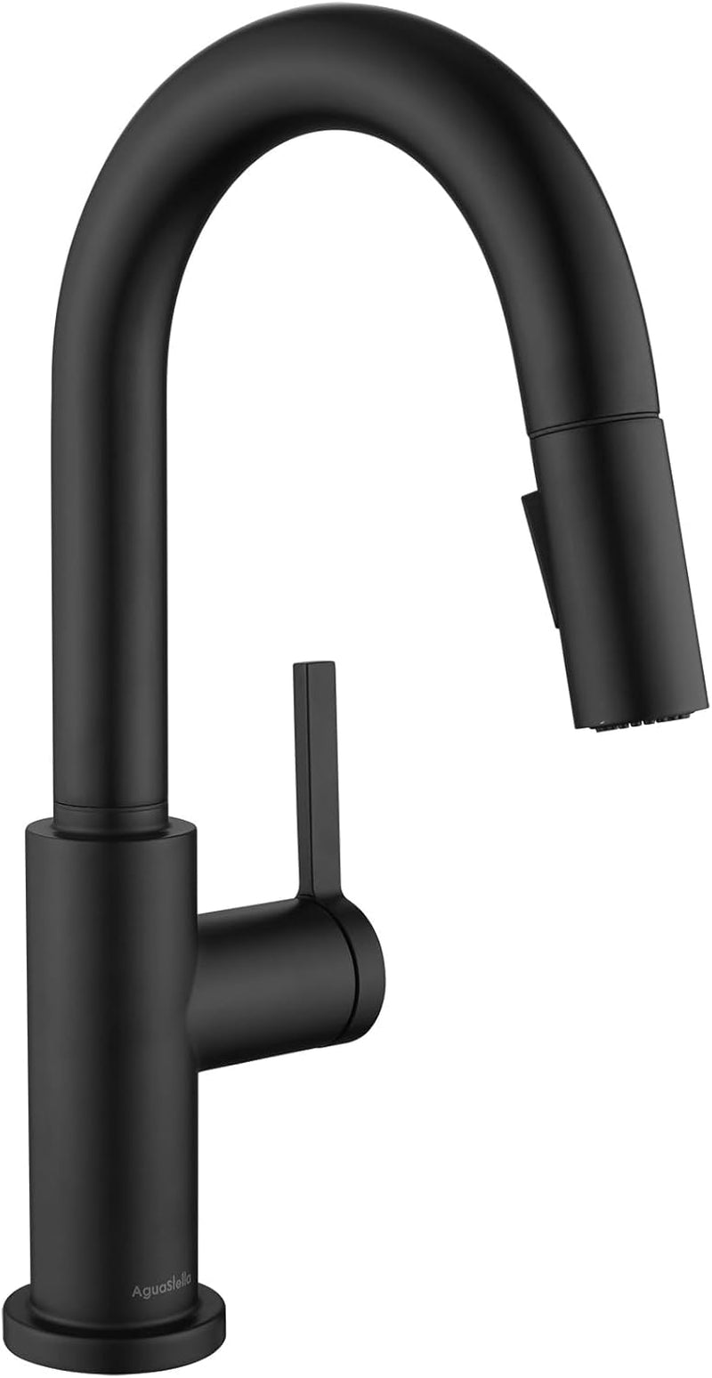 AS32MB Matte Black Bar Faucet or Prep Kitchen Sink Faucet with Pull down Sprayer and Single Handle