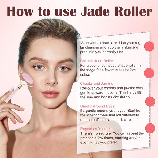 Spa Headband and Wristband Set for Women with Ice Jade Roller and Gua Sha, Skin Care Set Tools Puffy Makeup Headband Teen Girl Gifts Trendy Stuff Hair Accessories for Women