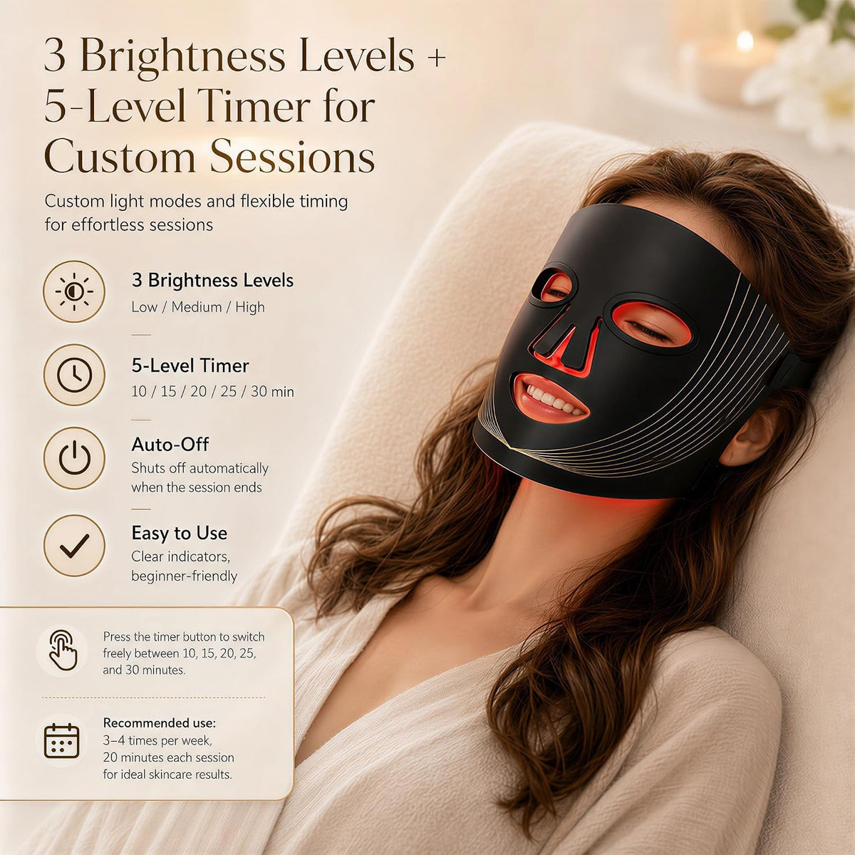 FSA, HSA Eligible Red Light Therapy Mask for Face, LED Face Mask
