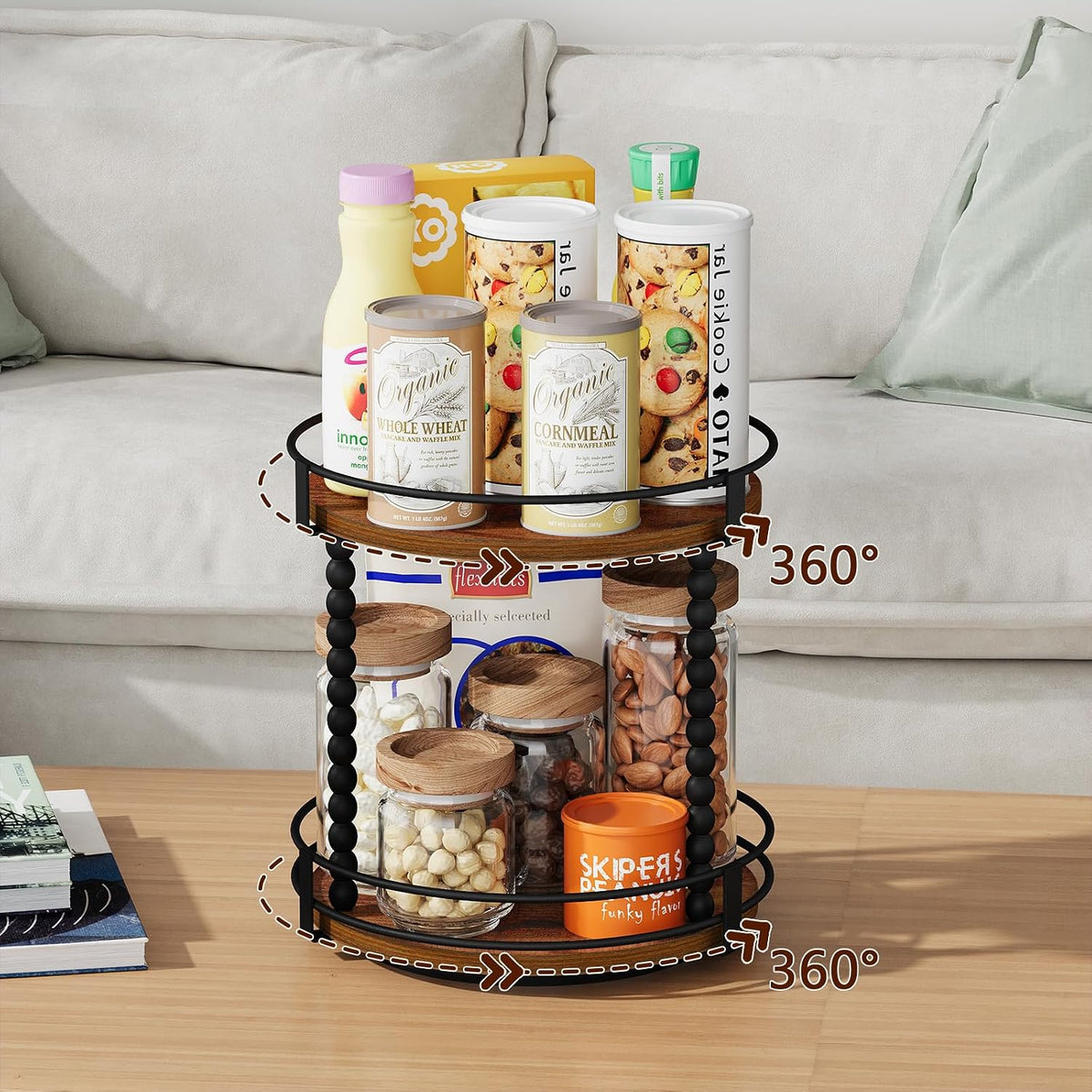 Lazy Susan Turntable Organizer, 11.2" Rotating Spice Rack Organizer