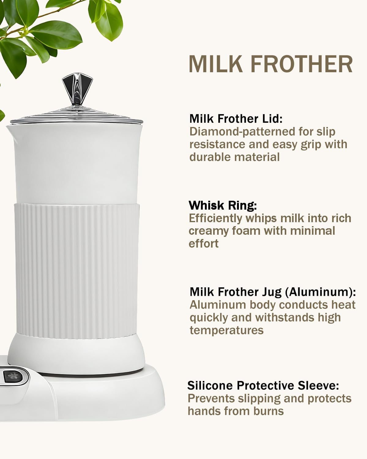 2-In-1 Milk Frother Electric Foam Maker and Moka Coffee Maker