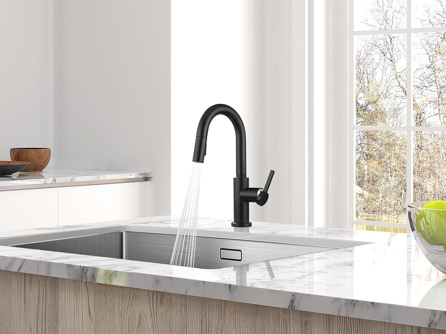 AS32MB Matte Black Bar Faucet or Prep Kitchen Sink Faucet with Pull down Sprayer and Single Handle
