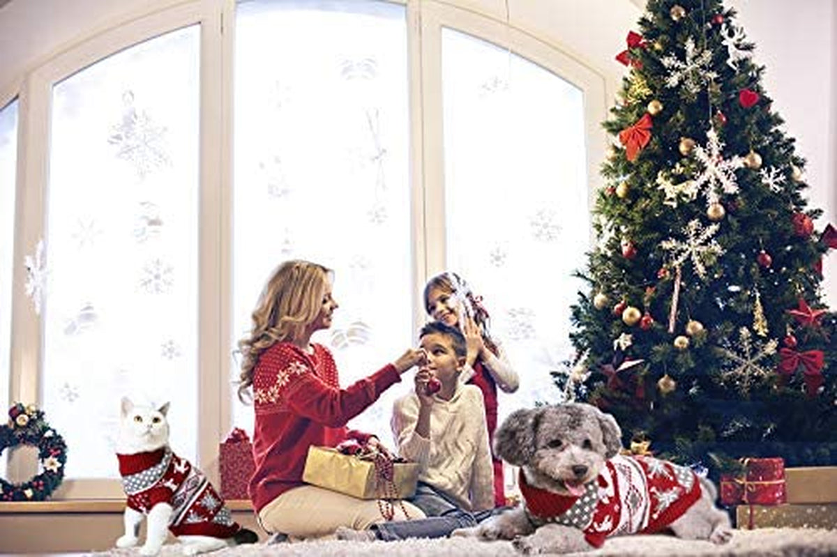 Dog Christmas Sweaters Pet Winter Knitwear Xmas Clothes Classic Warm Coats Reindeer Snowflake Argyle Sweater for Kitty Puppy Cat-S