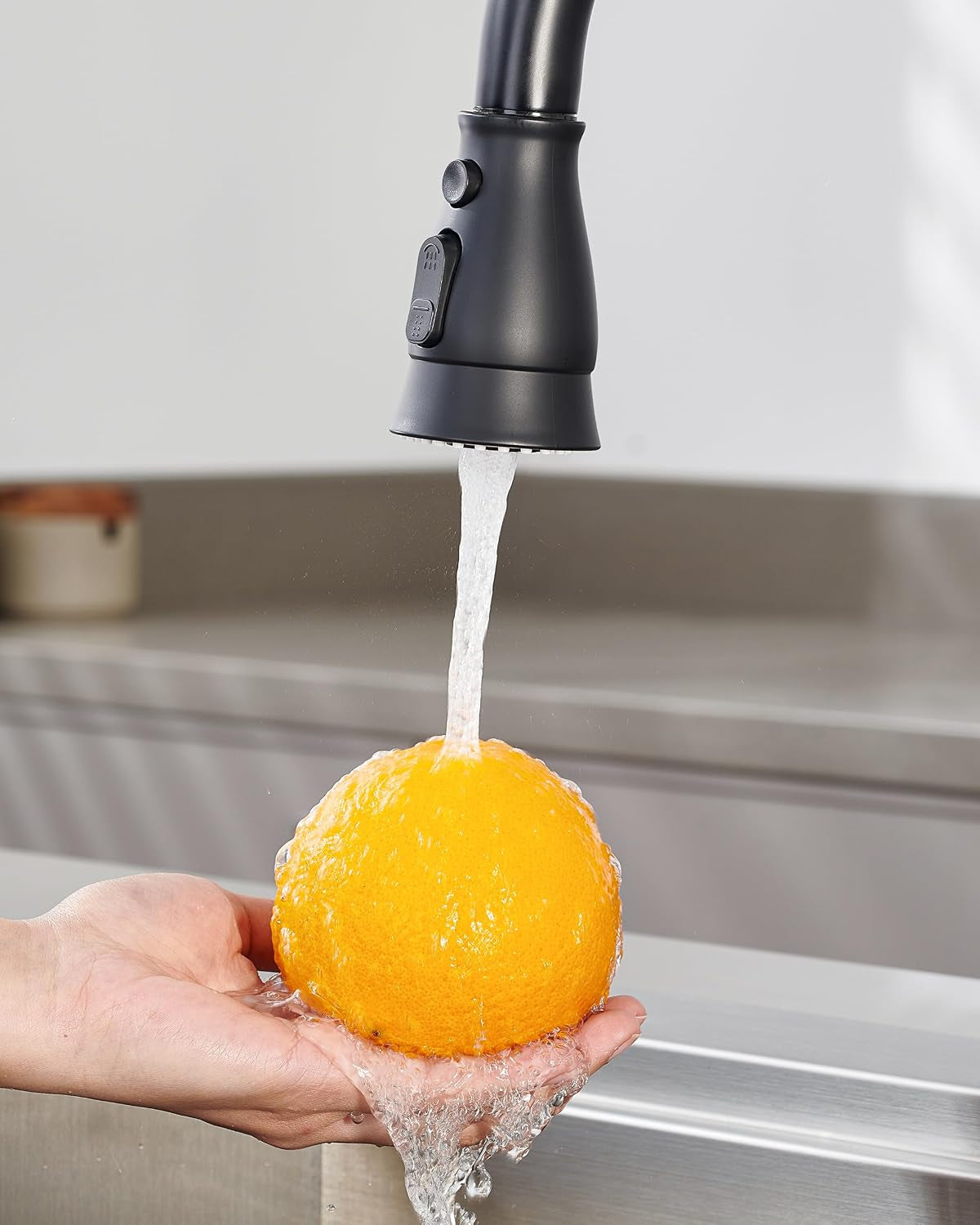 Black Pull down Spray Head Replacement for Kitchen Faucet