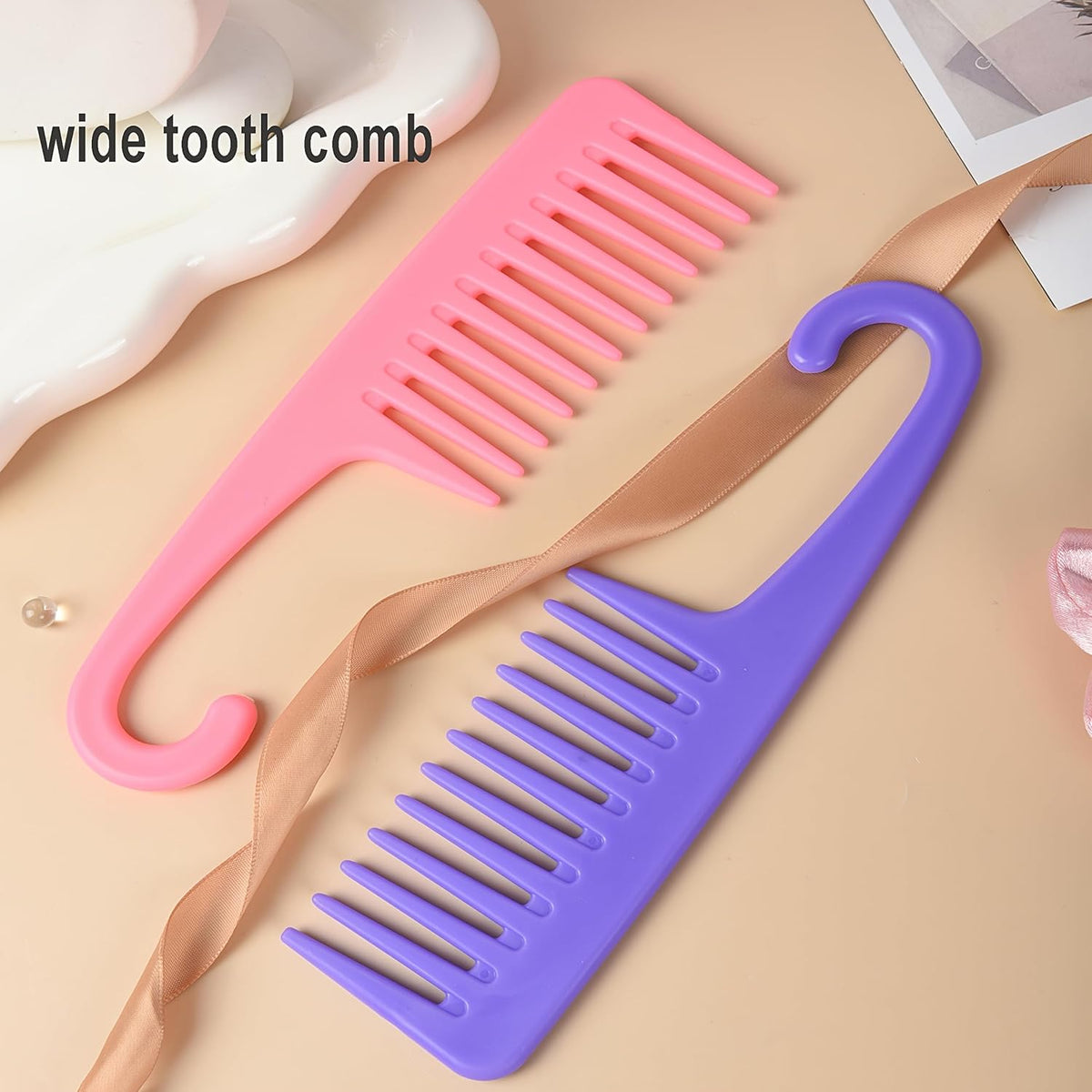 12 Pcs Hair Brush Set with Continuous Hair Spray Bottle for Women, Rat Tail Combs for Toddlers, Soft Scalp Massager, Detangling Hairbrush for Wet Dry Curly Hair (Purple)