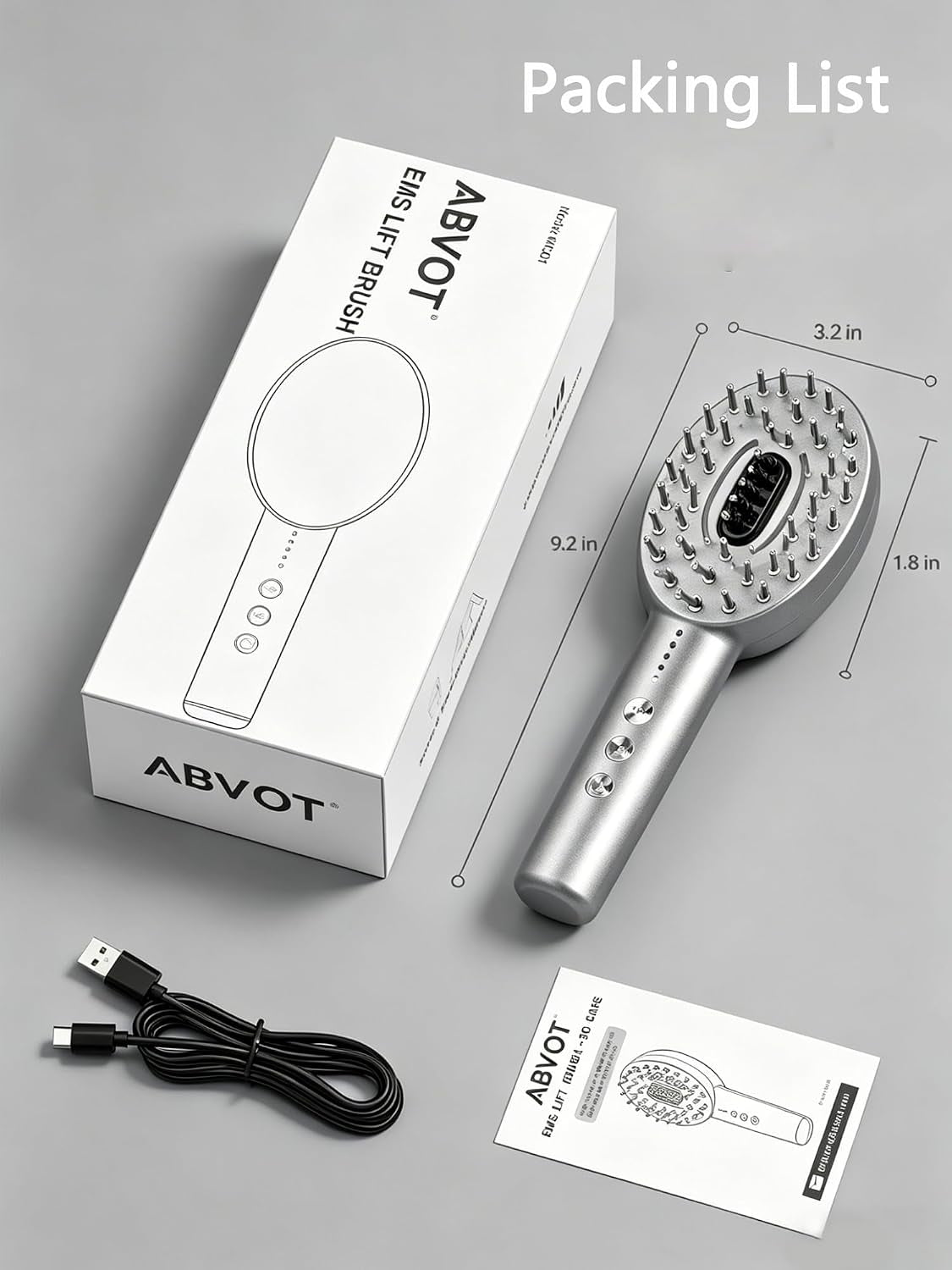 3-In-1 Electric Scalp Massager Brush, Vibrating Scalp Massager Comb with Hair Oil Applicator for Scalp/Face/Body Relaxation, Portable Massager Tool for Home & Travel, Gift for Men & Women (Grey)