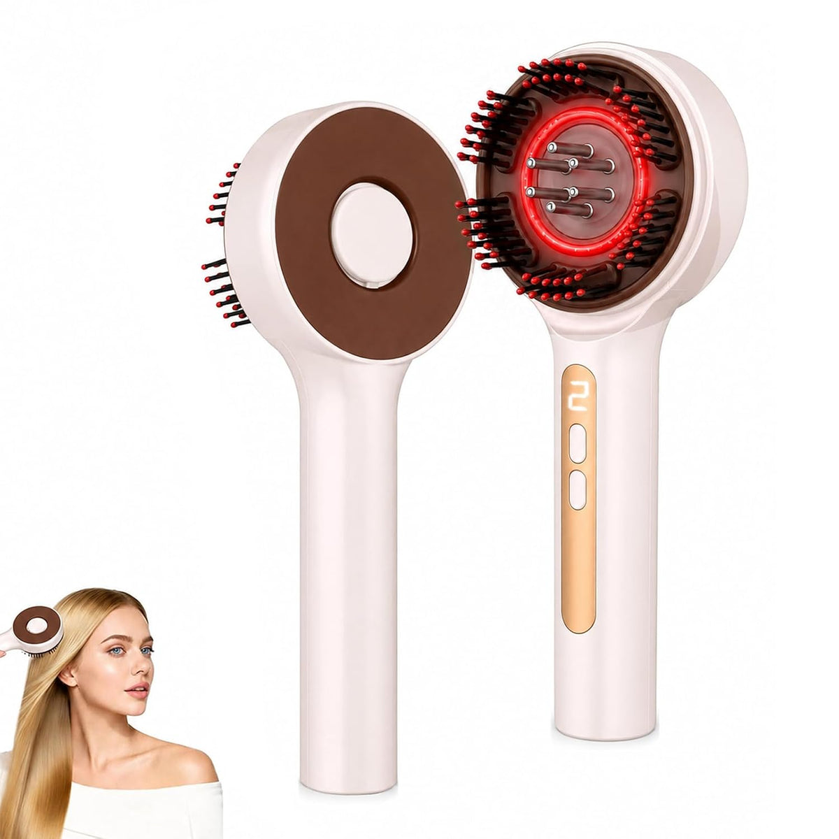 Electric Scalp Massager, 3-In-1 Hair Oil Applicator, IPX7 Waterproof Scalp Scrubber, Rechargeable Portable Head Massager Scalp Brush for Home & Travel (White)