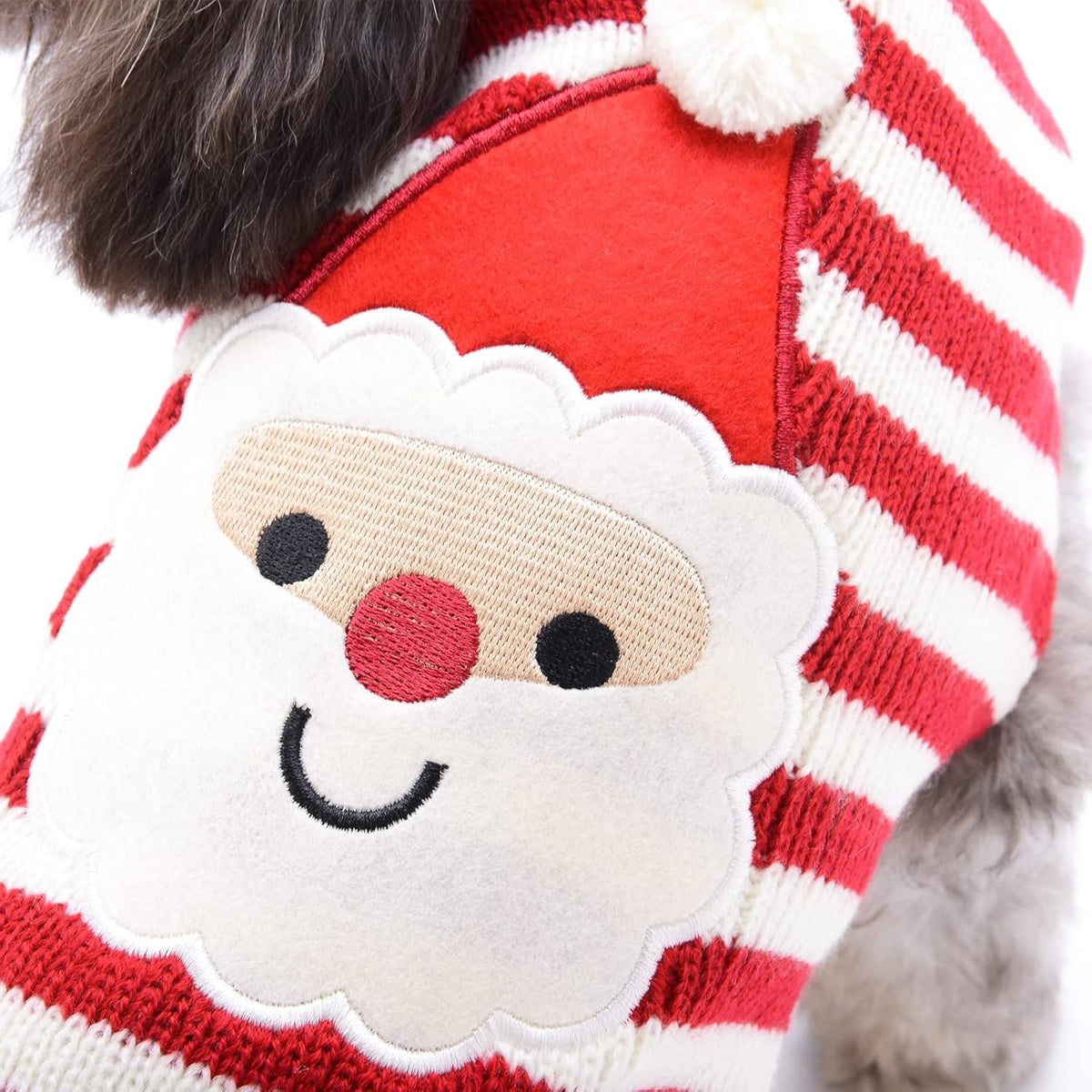Santa Dog Sweater Christmas Funny Cute Red Striped Cat Sweater Vest Pet Holiday Dog Clothes Puppy Sweaters for Small Medium Large Dogs Cats Fall Winter Outfits Xmas Dogs Costume,Medium