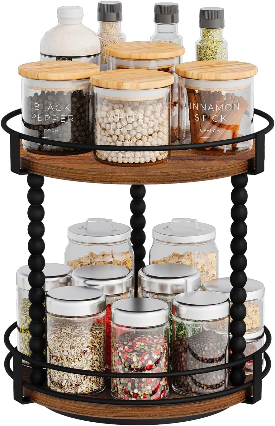 Lazy Susan Turntable Organizer, 11.2" Rotating Spice Rack Organizer