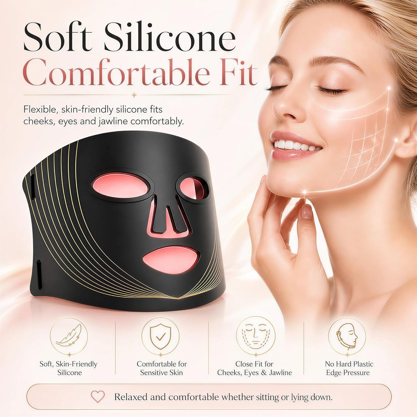 FSA, HSA Eligible Red Light Therapy Mask for Face, LED Face Mask