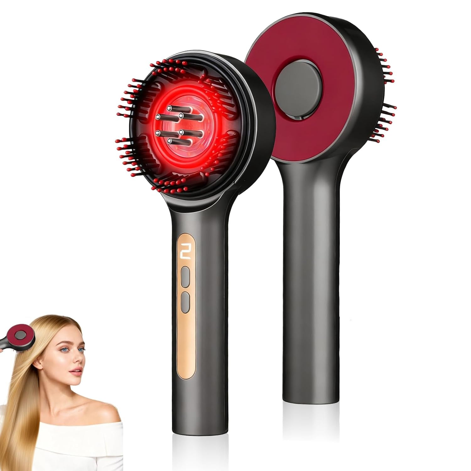 Scalp Massager, 3-In-1 Hair Oil Applicator, Cordless Electric Massager, IPX7 Waterproof, Portable Scalp Brush for Hair Growth & Dandruff Removal, Salon Home & Travel Use, Grey