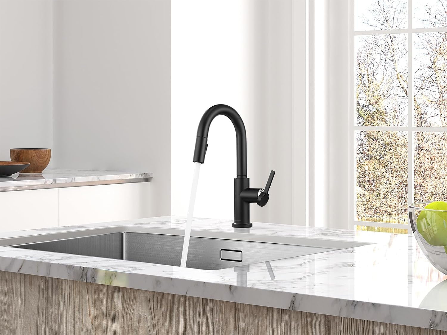AS32MB Matte Black Bar Faucet or Prep Kitchen Sink Faucet with Pull down Sprayer and Single Handle