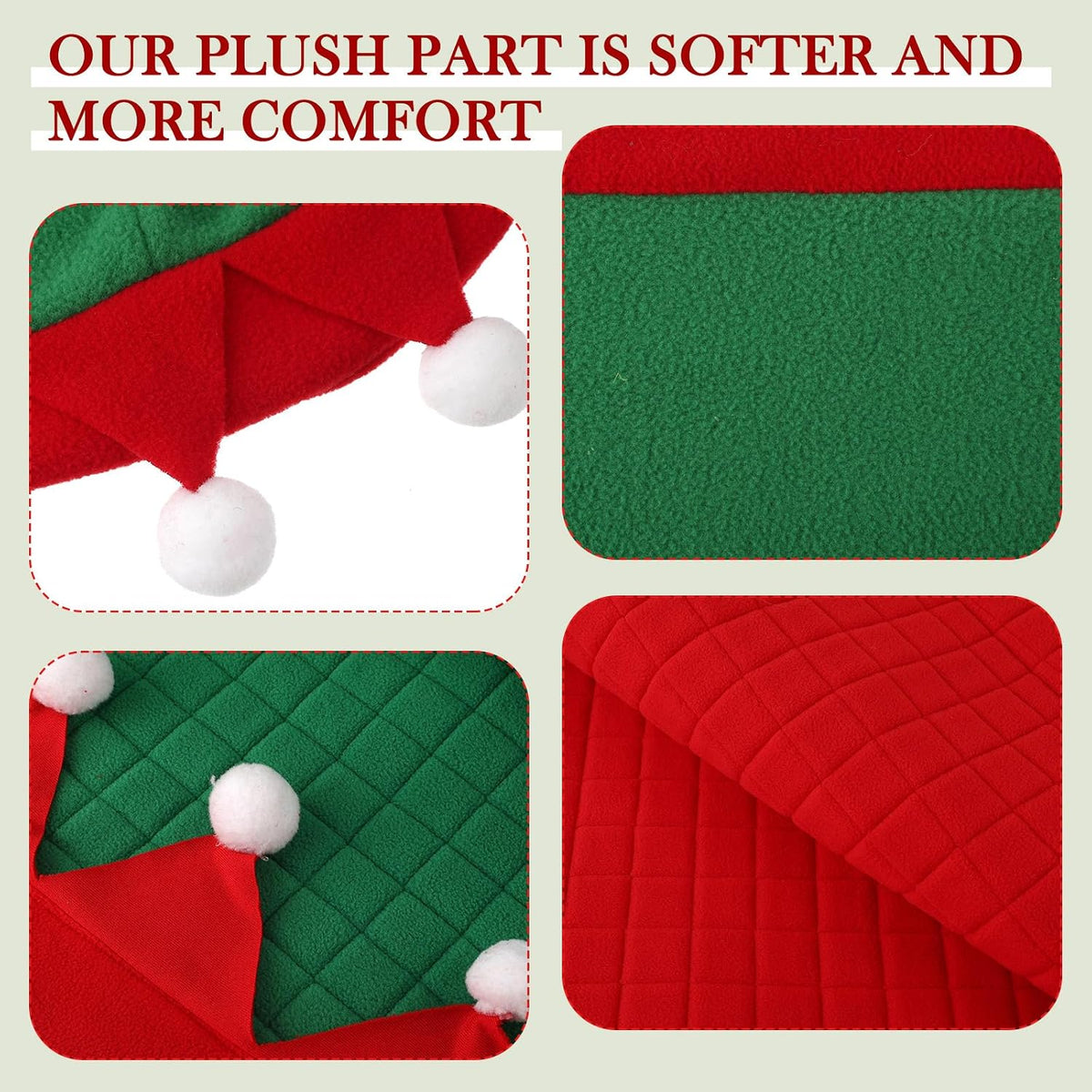 6 Pcs Christmas Holiday Santa Leg Wraps with Faux Fur Trim Holiday Santa Horse Hat All Purpose Santa Saddle Pad for Christmas Horse Costume Accessories