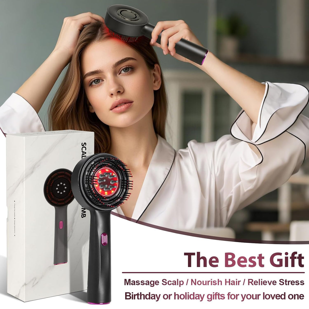 Laser Therapy Hair Growth Comb, Hair Oil Applicator,Electric Scalp Massager Hair Growth with IPX7 Waterproof