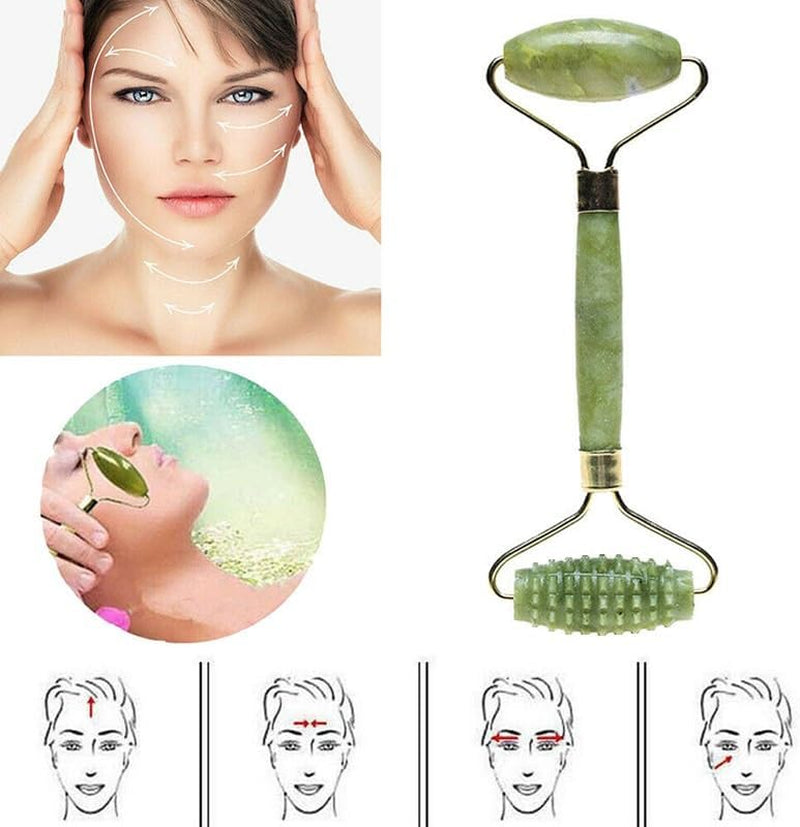 Cooling Natural Jade Face Roller & Gua Sha Tool