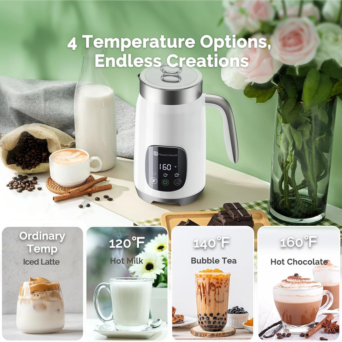 14OZ Basicfro 400 Milk Frother and Steamer