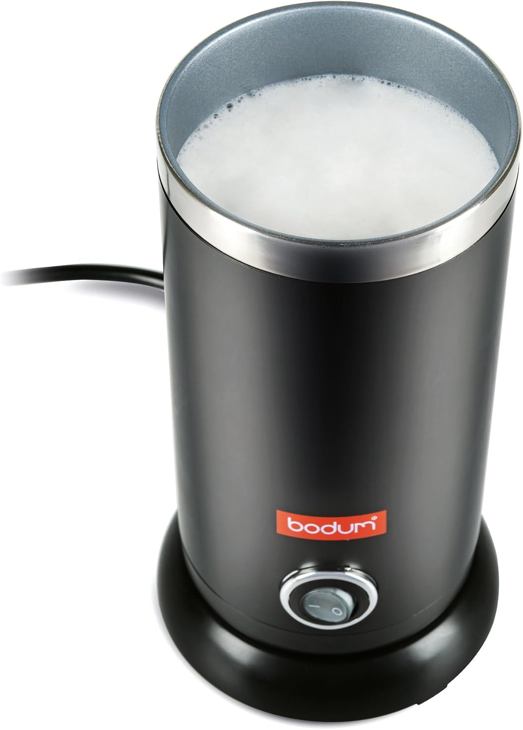 Electric Milk Frother Black 10Oz | Non-Stick Interior | Stainless Steel Body | Auto Shut-Off | Pack of 2
