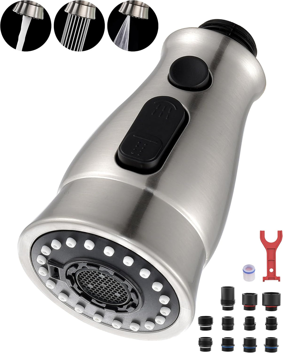 Kitchen Faucet Sprayer Head Replacement with 15 Adapters (UPDATED)