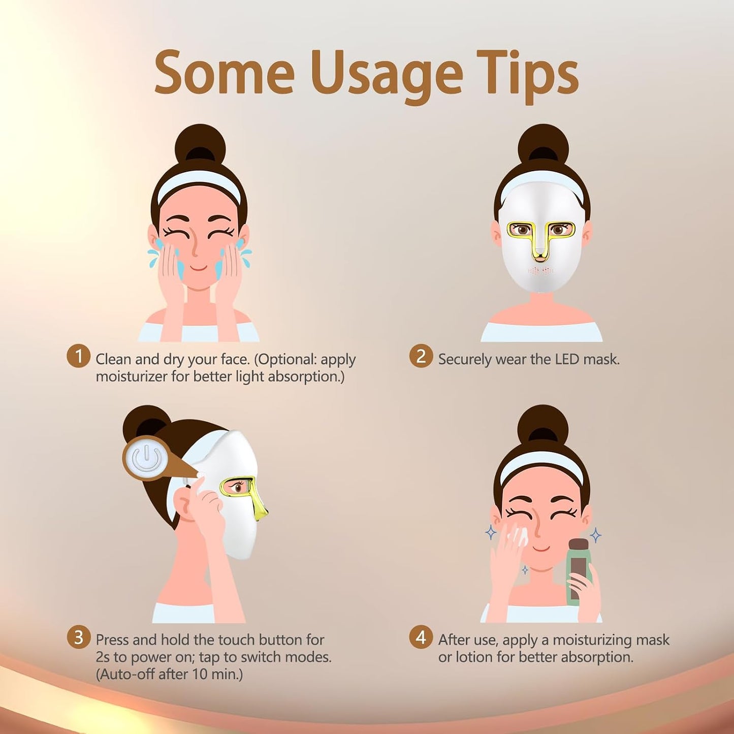LED Facial Mask, Ancetreatment Light Therapy with Red Blue LED and Infrared Light, Anti-Aging, Blemish Repair Treatment, FSA Eligible HSA